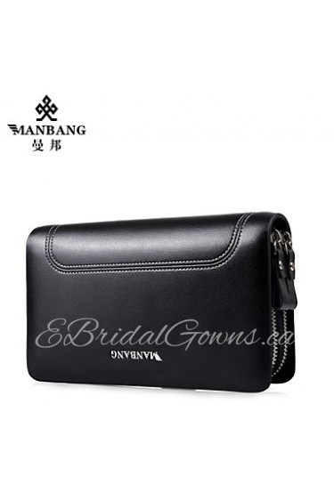 Luxury and Top Quality Men Long Leather Purses Brown