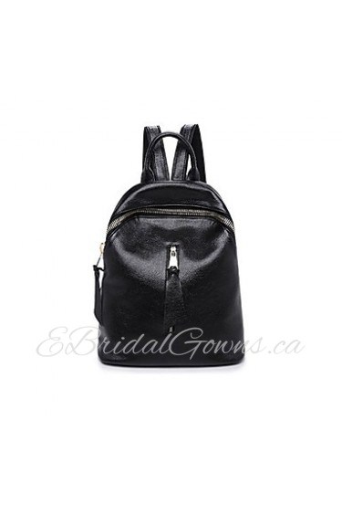 Women Casual PU Zipper Backpack