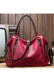 Women PU Barrel Shoulder Bag / Tote Blue / Brown / Red / Black / Burgundy