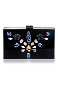 Women Color Diamonds Square Acrylic Evening Bag