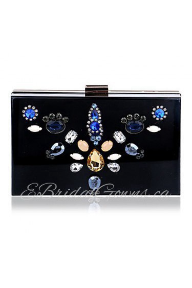 Women Color Diamonds Square Acrylic Evening Bag