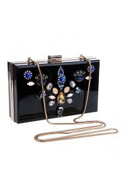 Women Color Diamonds Square Acrylic Evening Bag