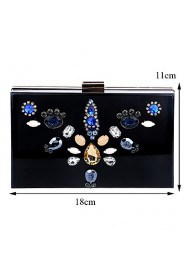 Women Color Diamonds Square Acrylic Evening Bag