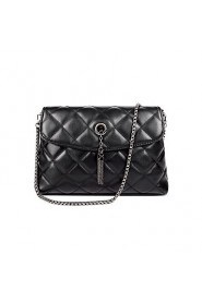 Women Tassel Shoulder Bag Pu Leather Quilted Plaid Chain Thread Crossbody Messenger Bag Handbag