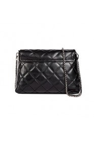 Women Tassel Shoulder Bag Pu Leather Quilted Plaid Chain Thread Crossbody Messenger Bag Handbag