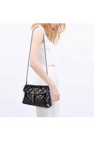 Women Tassel Shoulder Bag Pu Leather Quilted Plaid Chain Thread Crossbody Messenger Bag Handbag