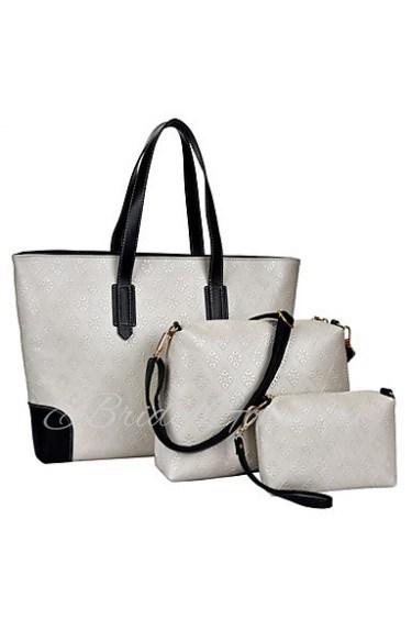 Women Formal / Casual / Office & Career / Shopping PU Tote White / Blue / Gold