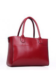 Women PU Shopper Shoulder Bag / Tote Blue / Black / Burgundy