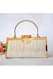 Women PU / Metal Minaudiere Tote / Clutch / Evening Bag / Wristlet Gold