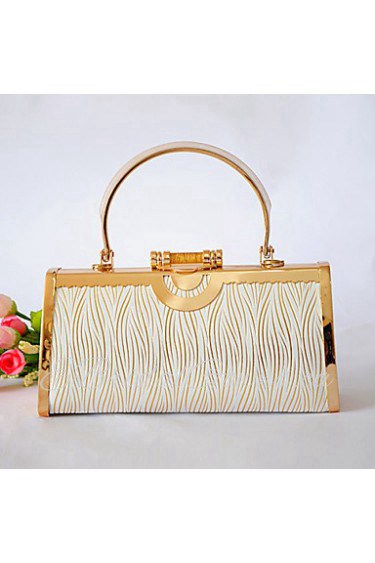 Women PU / Metal Minaudiere Tote / Clutch / Evening Bag / Wristlet Gold