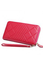 Women Cowhide Baguette Clutch / Wallet Pink / Blue / Brown / Red / Black / Burgundy