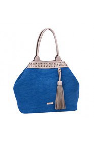 Women PU / Canvas Shopper Shoulder Bag / Tote / Cross Body Bag Blue / Red / Camel