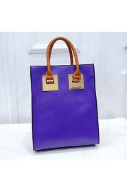 Women PU Shopper Shoulder Bag / Tote / Satchel Purple / Black