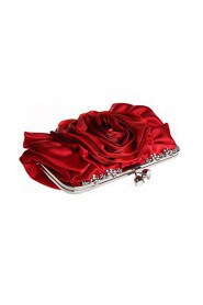 Women's Handmade High grade Flower Diamond Silks And Satins Party/Evening Bag