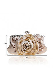 Women's Handmade High grade Flower Diamond Silks And Satins Party/Evening Bag