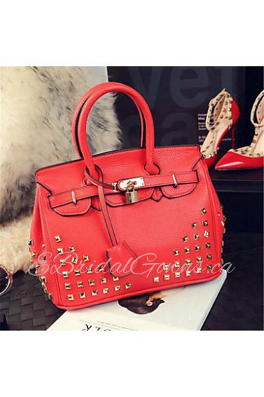 Women Casual PU Tote Red / Black