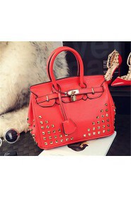 Women Casual PU Tote Red / Black