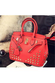 Women Casual PU Tote Red / Black