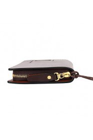 Men PU Knucklebox Clutch / Wallet Brown / Khaki