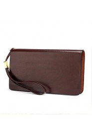 Men PU Knucklebox Clutch / Wallet Brown / Khaki