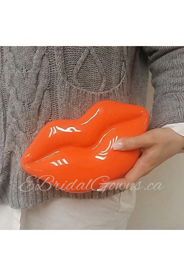 Women Acrylic Sexy Lip Shape Evening Party Bags Clutches