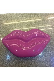 Women Acrylic Sexy Lip Shape Evening Party Bags Clutches