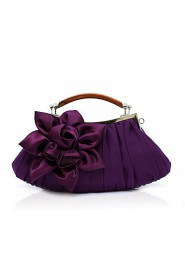 Women Chiffon Baguette Clutch / Evening Bag / Wallet / Key Holder / Coin Purse Purple / Red