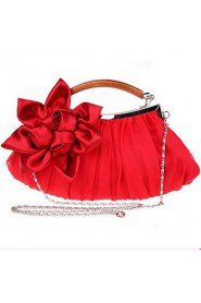 Women Chiffon Baguette Clutch / Evening Bag / Wallet / Key Holder / Coin Purse Purple / Red