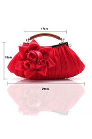 Women Chiffon Baguette Clutch / Evening Bag / Wallet / Key Holder / Coin Purse Purple / Red