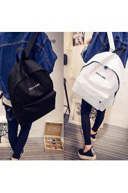 Women Backpack Letter Print Large Capacity Zipper Pocket Student School Outdoor Casual Shoulder Bag