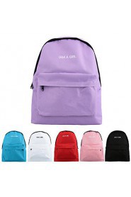 Women Backpack Letter Print Large Capacity Zipper Pocket Student School Outdoor Casual Shoulder Bag