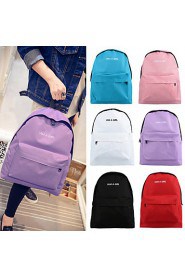 Women Backpack Letter Print Large Capacity Zipper Pocket Student School Outdoor Casual Shoulder Bag