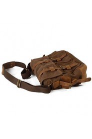 New Vintage Canvas Mens Women Leather Rucksack Shoulder Messenger Satchel Book Bag