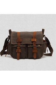 New Vintage Canvas Mens Women Leather Rucksack Shoulder Messenger Satchel Book Bag