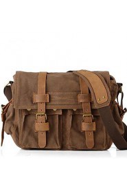 New Vintage Canvas Mens Women Leather Rucksack Shoulder Messenger Satchel Book Bag