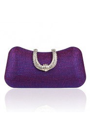 Women PU Baguette Clutch Purple / Blue / Gold / Red / Silver / Gray / Black / Champagne