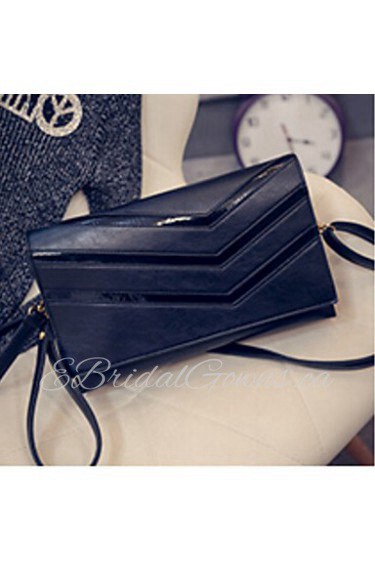 Women PU Baguette Clutch Gray / Black / Multi color