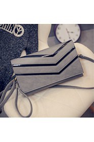 Women PU Baguette Clutch Gray / Black / Multi color