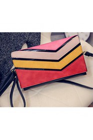 Women PU Baguette Clutch Gray / Black / Multi color