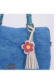 Women PU / Canvas Shopper Shoulder Bag / Tote / Cross Body Bag Blue