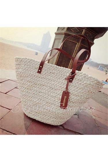 Women Casual Straw Tote Beige