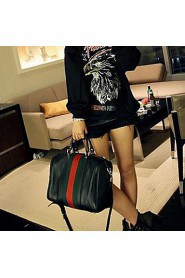 Women PU Sling Bag Shoulder Bag Black