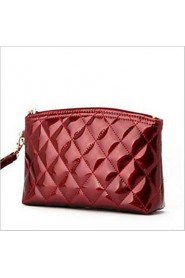 Women Cowhide Casual Clutch Carry on Bag Red / Black