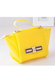 Women Casual PVC Tote White / Pink / Blue / Yellow / Gold / Silver / Black