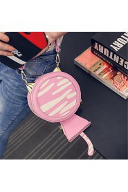 Women Outdoor PU Mobile Phone Bag Pink / Black