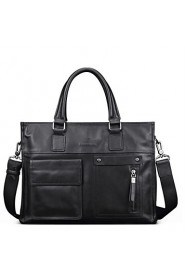 Men Briefcase Top Grade Genuine Leather Business Handbag Vintage First Layer Cowhide Shoulder Messenger Bags