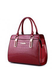 Women PU Baguette Shoulder Bag / Tote Red / Black