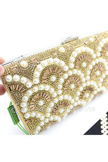 Women Metal Flap Clutch / Evening Bag Gold / Silver / Black