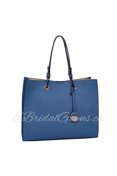 Women PU Shopper Shoulder Bag / Tote / Cross Body Bag Blue