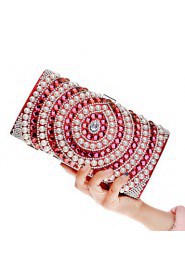 Women Metal Minaudiere Evening Bag Blue / Gold / Red / Silver / Black